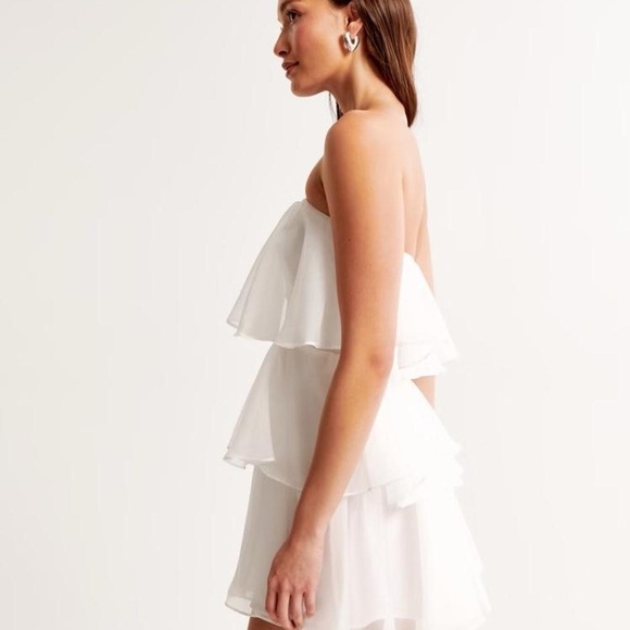 Organza Tiered Strapless Mini Dress - Picture 3 of 4